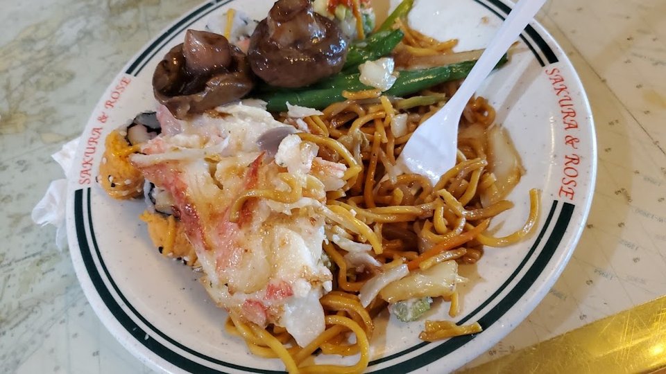 Mushrooms Fried Lo Mein Crab and Cheese